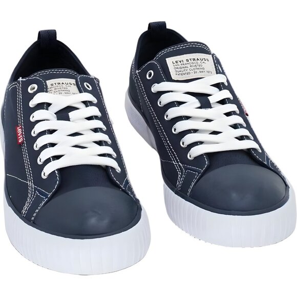 Levi's Anikin Canvas Sneaker Navy Lace Up Casual Shoes Men's US 10.5 - Picture 1 of 6